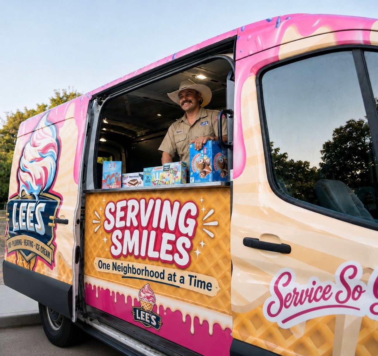 Serving smiles at the Lee's ice cream truck